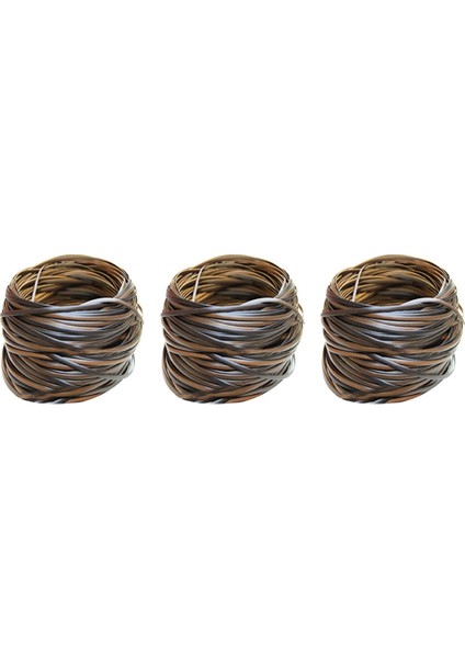 3x Kahve Degrade Düz Sentetik Rattan Dokuma Malzemesi Plastik Rattan Örgü ve Onarım Sandalye Masa Depolama Sepeti (Yurt Dışından)