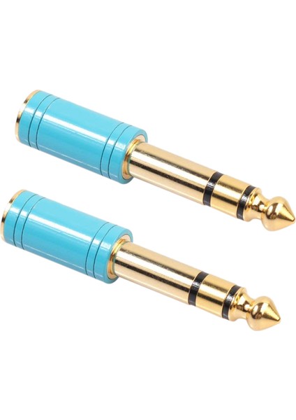 2x 6.5mm 6.35MM 1/4 Inç Erkek - 3.5mm 1/8 Inç Kadın Stereo Kulaklık Aux Kablosu Ses Adaptör Fişi (Yurt Dışından)