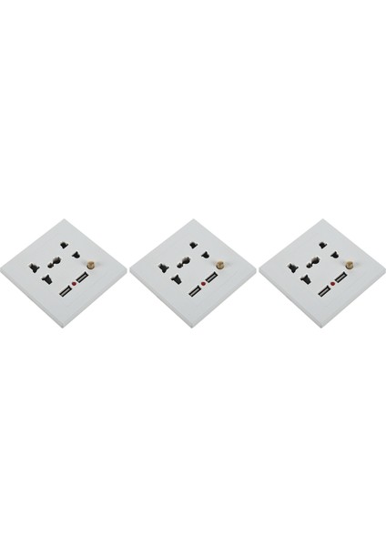 3x 2.1A Çift USB Duvar Şarj Soketi Adaptörü Evrensel Güç Çıkışı Paneli Beyaz Anahtarı (Yurt Dışından)