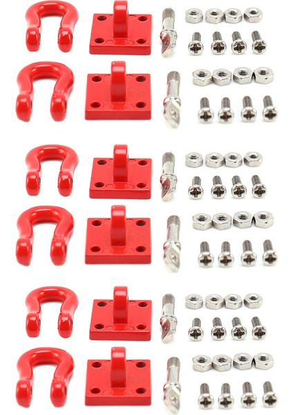 3x 2 Adet Metal Ön Arka Tampon Römork Kanca ve Montaj Seti Rc Araba Kamyon Için Hafif Dayanıklı Parçalar (Yurt Dışından)