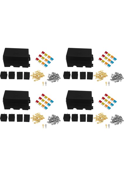 Maça Terminalleri ve Sigorta ile 48 Yollu Blade Sigorta Tutucu Kutusu Araba Kamyon Römork ve Tekne Için 16 Adet 4pin 12 V 80A Röleler (Yurt Dışından)