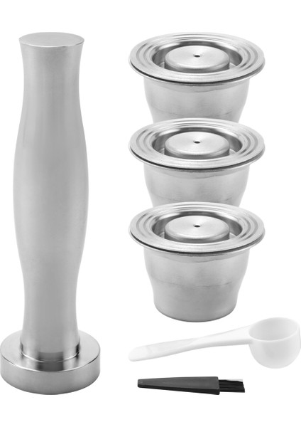 Kahve Kapsülü, Doldurulabilir Kapsüller Yeniden Kullanılabilir Pod Espresso Kahve Kapsülü Paslanmaz Çelik Uyumlu (Yurt Dışından)