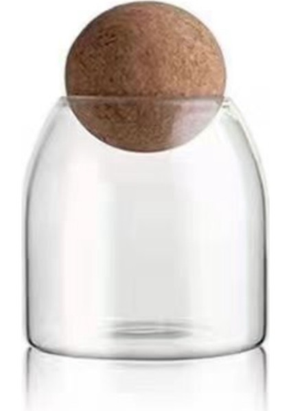 Şeffaf Cam Şişeler, Hava Geçirmez Yuvarlak Mantarlı Cam Gıda Saklama Kapları, Şeker, Fındık, Baharat, Kahve Çekirdeği, 9 x 10CM (Yurt Dışından)