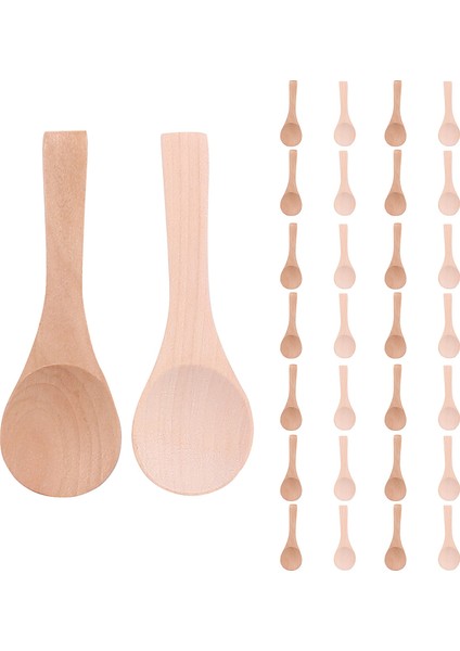 Küçük Tahta Kaşık Mini Tadım Kaşık Çeşniler Tuz Kaşık Mutfak Pişirme Baharat Yağı Kahve Çay Şeker 30 Adet (Yurt Dışından)