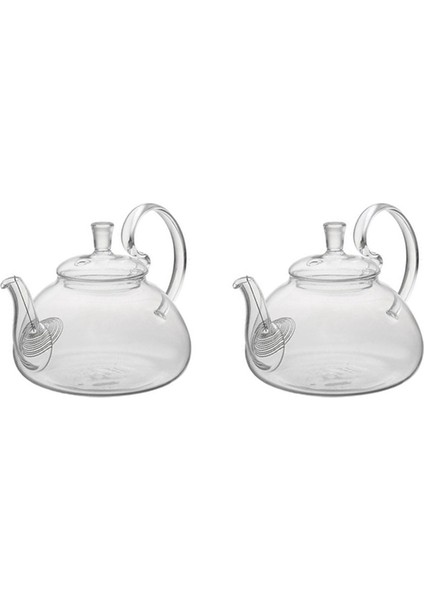 2x 650 ml Isıya Dayanıklı Yüksek Saplı Çiçek Kahve Cam Çay Potu Çiçek Açan Cam Çaydanlık Süzgeç ile (Yurt Dışından)