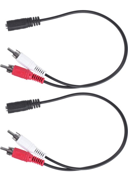 2 Adet 3.5 mm Stereo Dişi 2 Rca Erkek Av Kablosu Yardımcı Ses Adaptör Teli (Yurt Dışından)