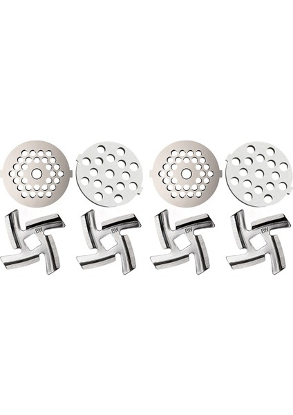 Kıyma Makinesi Dahil 4pc Kesici Kesme Bıçağı MG30/60 Öğütücü Için 4pc Et Kıyıcı Plakaları Kıyma Parçası (Yurt Dışından)