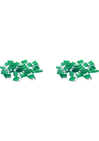 Araç Araba 30A 30AMP Yeşil Gövde Iki Bıçaklı Sigorta 60 Adet (Yurt Dışından)