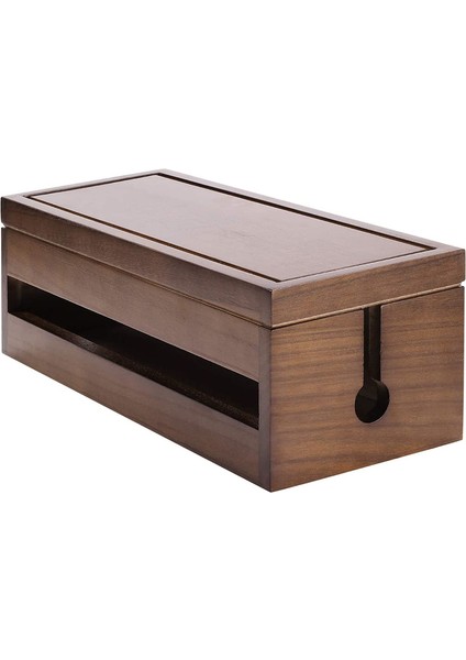 Kablo Yönetim Kutusu Ahşap Kablo Düzenleyici Kutusu Uzatma Kablosu Için Güç Şeridi Dalgalanma Koruyucu Tel (Kahve Rengi) (Yurt Dışından)