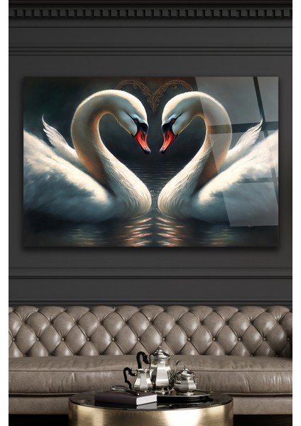 Kuğular Dekoratif Cam Tablo modelleri