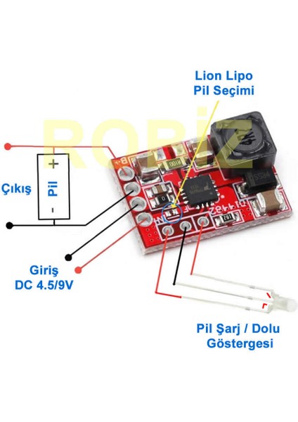 TP5000 2A Lityum Lipfepo4 Pil Şarj Modülü 1s 3.6V / 4.2V Li-On Batarya Akü Mp3 Mp4