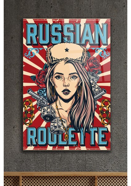 Russian Roulette Tasarım Dekoratif Cam Tablo