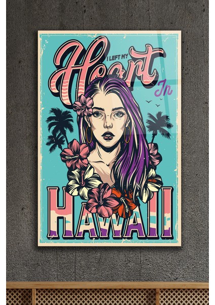 Hawaıı Art Dekoratif Cam Tablo