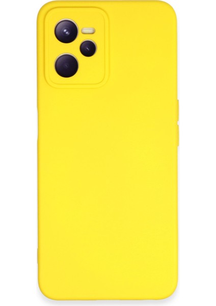 Realme C35 Kılıf Nano Içi Kadife Silikon - Sarı 300099