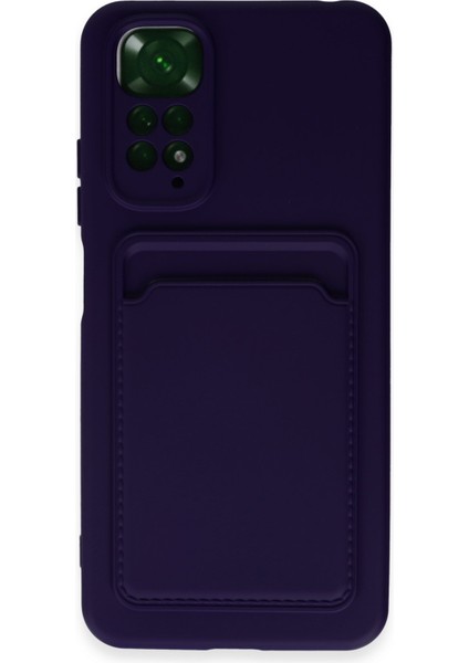 Xiaomi Redmi Note 11 Pro Kılıf Kelvin Kartvizitli Silikon - Derin Mor 300099