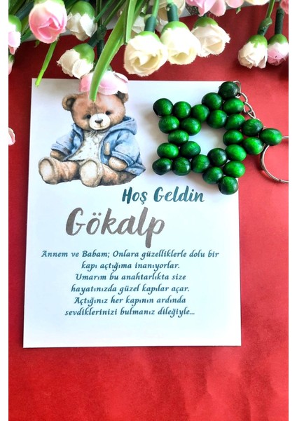 30 Adet Ayıcıklı Ahşap Yıldız Anahtarlık - Bebek Mevlid Hediyesi - Diş Hediye - Bebek Hediye modelleri