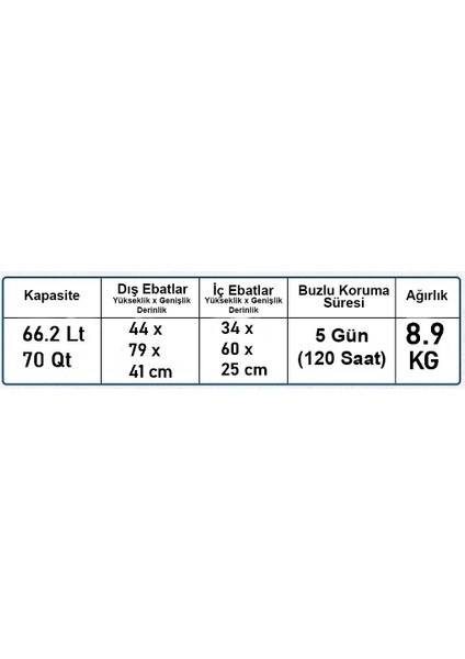 Xtreme 70 Qt Taşınabilir Soğutucu Buzluk 66.2 Lt