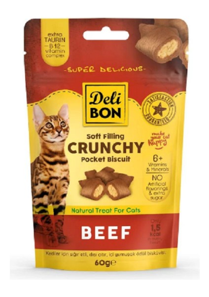Cruncy İçi Dolgulu Ödül Bisküvisi Sığır etli 60gr