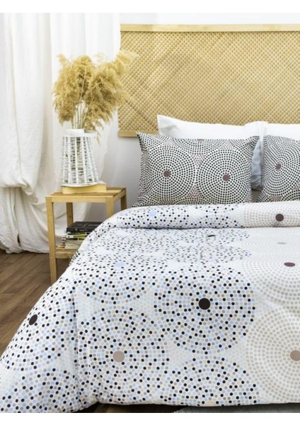160X200 Pamuklu 63 Tel Nokta Desenli Çift Kişilik Nevresim Takımı