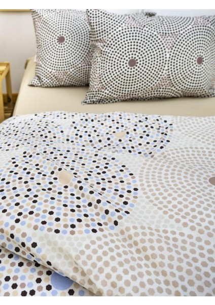 160X200 Pamuklu 63 Tel Nokta Desenli Çift Kişilik Nevresim Takımı