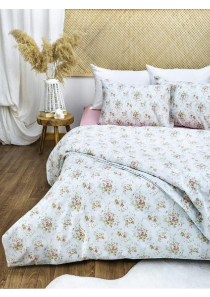 100X200 Pamuklu 63 Tel Pembe Çiçek Tek Kişilik Nevresim Takımı
