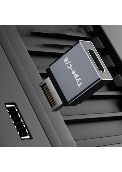 Tip-E Dişi - Tip-C Erkek Dönüştürücü USB 3.1 Ön Panel Başlığı Tip E - Tip-C Adaptör Fişi Dönüştürücü Bilgisayar (Yurt Dışından)