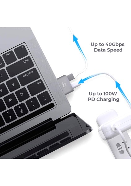 Çift Tip-C Genişletme Adaptörü Usb-C 3 Kadından Erkeğe Genişletme Adaptörü 40 Gbps Pd 5k Video Pro Air Için (Yurt Dışından)