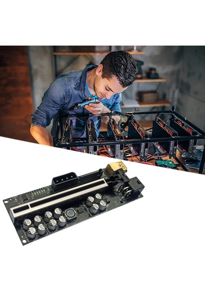 1 Paket VER018 Plus Pcı-E 1x Ila 16X Usb3.0 60CM Grafik Yükseltici Kartı, 12 Katı Kapasitörlü/btc Madenciliği Için LED Işık (Yurt Dışından) fiyatları