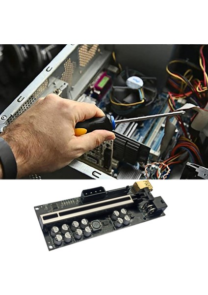 1 Paket VER018 Plus Pcı-E 1x Ila 16X Usb3.0 60CM Grafik Yükseltici Kartı, 12 Katı Kapasitörlü/btc Madenciliği Için LED Işık (Yurt Dışından) modelleri