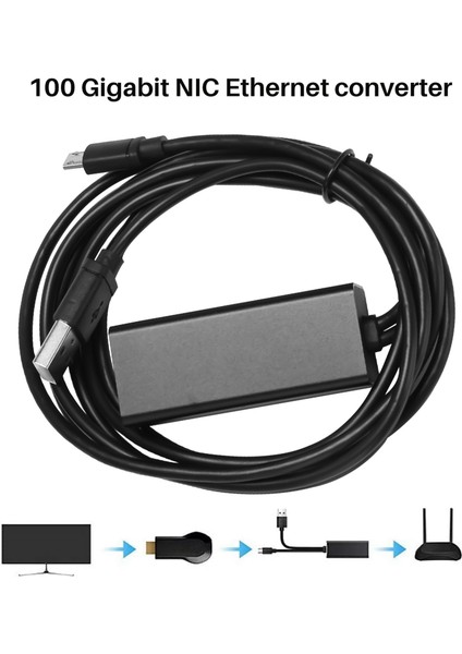 Tv Stick Için Güç Kablolu Ethernet Adaptörü (2. Nesil), 4K Stick, Tv Square, Mikro USB - RJ45 Kablolu Lan Adaptörü, Siyah (Yurt Dışından)