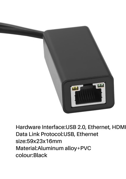 Tv Stick Için Güç Kablolu Ethernet Adaptörü (2. Nesil), 4K Stick, Tv Square, Mikro USB - RJ45 Kablolu Lan Adaptörü, Siyah (Yurt Dışından)
