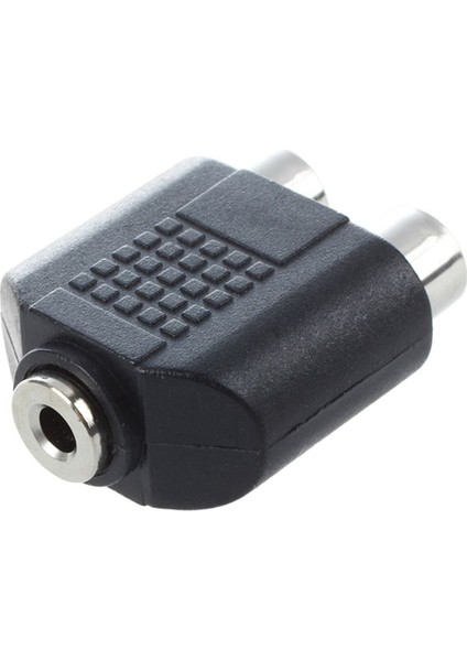 3,5 mm Dişi Jack - Çift Rca Dişi Fono Adaptör Konnektörü (Yurt Dışından)