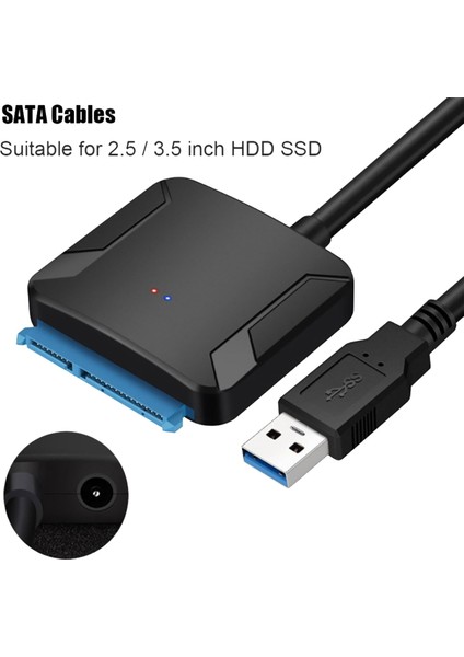 T39 HDD Adaptörü Kolay Sabit Disk Kablosu Usb'den Sata 5 Gbps'ye USB 3.0 - Sata3 Sabit Disk Okuma Ipfs Adaptör Kablosu (Abd Tak) (Yurt Dışından)