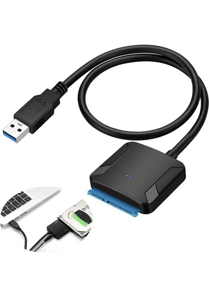 T39 HDD Adaptörü Kolay Sabit Disk Kablosu Usb'den Sata 5 Gbps'ye USB 3.0 - Sata3 Sabit Disk Okuma Ipfs Adaptör Kablosu (Abd Tak) (Yurt Dışından)