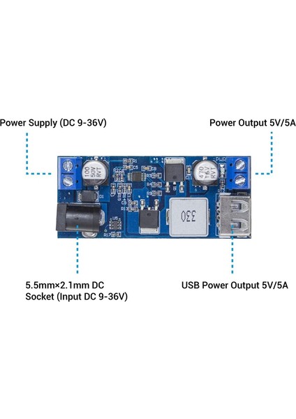 Dc 6V 9V 12V 24V Dc 5V 5A Buck Dönüştürücü Modülü, 9-36V USB 5V Trafo Çift Çıkışlı Voltaj Regülatörü (Yurt Dışından)