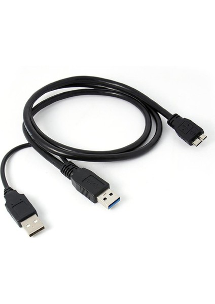 A Mikro USB B 3.0 Y Kablosu Taşıma Sabit Sürücü Kablosu Siyah (Yurt Dışından)