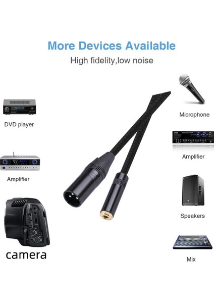 3.5mm Dişi 3pin Erkek Ses Adaptör Kablosu Xlr Konnektör Stereo 3.5mm Dişi - Erkek Kablo (Yurt Dışından)
