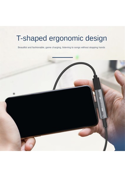 2ın1 USB Type-C - 3,5mm Kulaklık Adaptörü PD60W Hızlı Şarj Kulaklık Ses Dönüştürücü 16BIT/48KHZ Dijital Kod Çözücü, Siyah (Yurt Dışından)