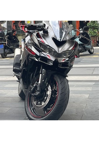 ZX4R -4rr ZX25R 2022-2024 Için Motosiklet Ön Kaporta Aerodinamik Kanatçıklar Kapak Koruma Muhafızları, C (Yurt Dışından)