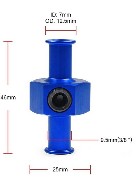 Evrensel Yakıt Nitröz Basınç Göstergesi T Adaptörü 3/8 Inç Hortum 1/8 Inç Npt Tee Bağlantı Noktası Kırmızı Araba Tuning Parçaları Siyah (Yurt Dışından)