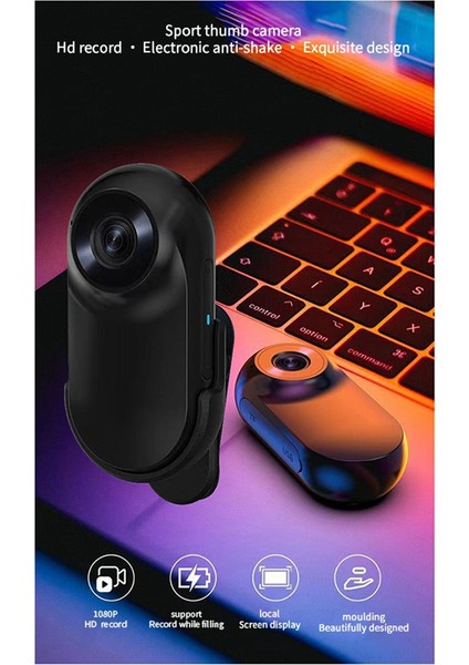 Mini Kamera 1080P Hd Kafaya Monte Manyetik Dv Spor Kamera Kask Bisiklet Eylem Anti-Sarsıntı (Yurt Dışından)