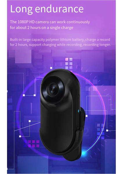 Mini Kamera 1080P Hd Kafaya Monte Manyetik Dv Spor Kamera Kask Bisiklet Eylem Anti-Sarsıntı (Yurt Dışından)