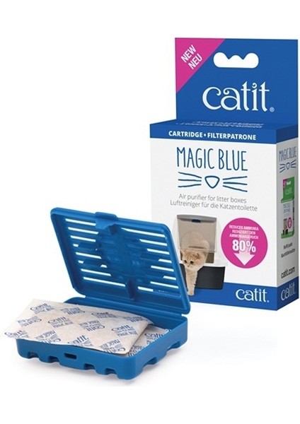 Magic Blue Kedi Tuvalet Kabı + 2 Adet Koku Giderici