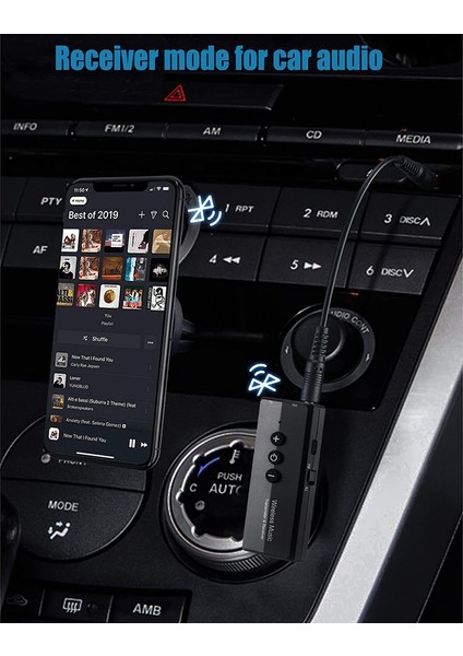 3 In 1 Bluetooth Adaptörü Ses Kablosuz Verici Alıcı, Kulaklıklar Için 3,5 mm Kablo ile Stereo Hoparlör Radyo Araba (Yurt Dışından)