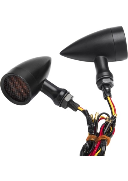 10MM Motosiklet Retro LED Dönüş Sinyali Fren Lambası Chopper Için Mesh Lens (Yurt Dışından)