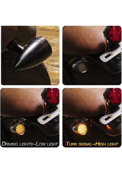 10MM Motosiklet Retro LED Dönüş Sinyali Fren Lambası Chopper Için Mesh Lens (Yurt Dışından)