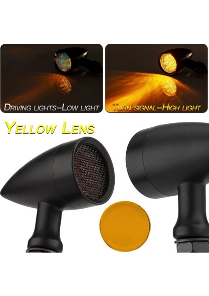 10MM Motosiklet Retro LED Dönüş Sinyali Fren Lambası Chopper Için Mesh Lens (Yurt Dışından)