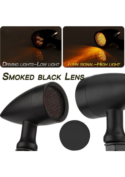 10MM Motosiklet Retro LED Dönüş Sinyali Fren Lambası Chopper Için Mesh Lens (Yurt Dışından)