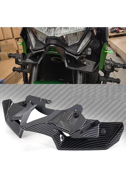 Motosiklet Ön Spoiler Winglet Aerodinamik Kanat Kiti Spoiler Z900 2020 2021 2022 (Parlak Siyah) (Yurt Dışından) fırsatları