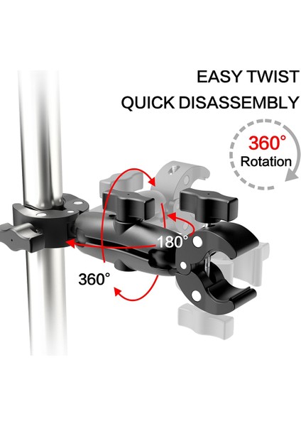 Sürme Motosiklet Bisiklet Spor Kamera Aksesuarları Çok Fonksiyonlu Çift Kafa Braketi Için Uygun (Yurt Dışından) indirimleri